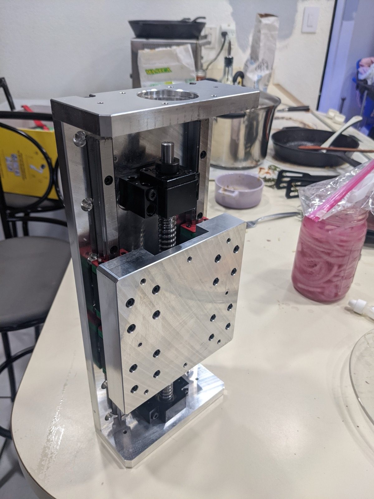 Early CNC router plate and bearing assembly